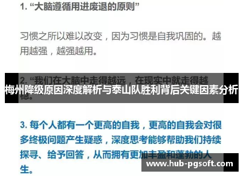 梅州降级原因深度解析与泰山队胜利背后关键因素分析